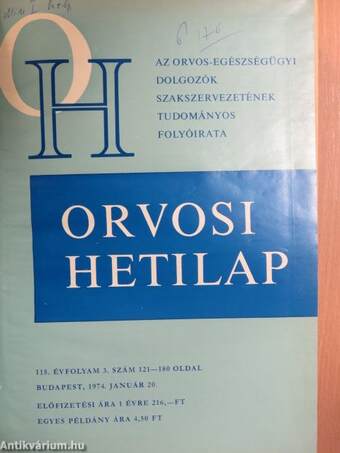 Orvosi Hetilap 1972-1974. (vegyes számok) (16 db)