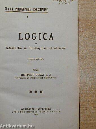 Logica/Critica/Ontologia/Cosmologia