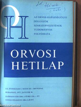 Orvosi Hetilap 1972-1974. (vegyes számok) (16 db)