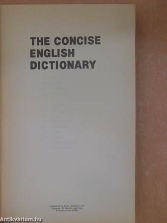 The Concise English Dictionary