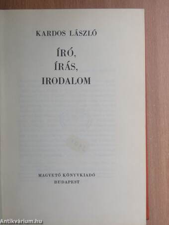 Író, írás, irodalom