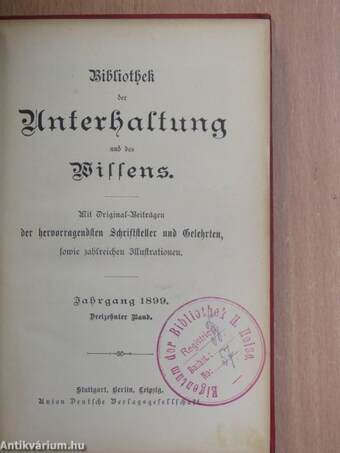 Bibliothek der Unterhaltung und des Wissens XIII. (gótbetűs)