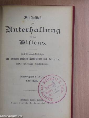 Bibliothek der Unterhaltung und des Wissens VIII. (gótbetűs)