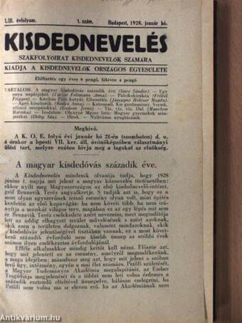 Kisdednevelés 1928. január-december