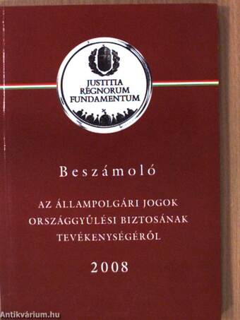 Beszámoló az állampolgári jogok országgyűlési biztosának tevékenységéről 2008 - CD-vel