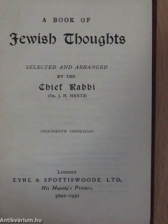 A Book of Jewish Thoughts