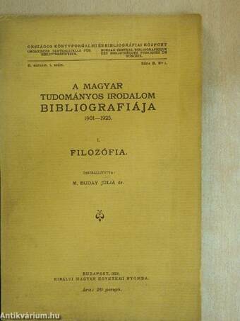 A magyar tudományos irodalom bibliográfiája 1901-1925