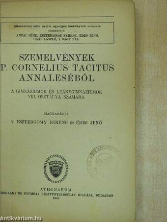 Szemelvények P. Cornelius Tacitus Annaleséből