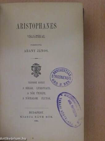 Aristophanes vígjátékai II.