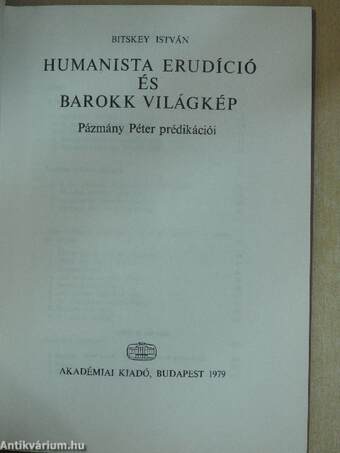 Humanista erudíció és barokk világkép