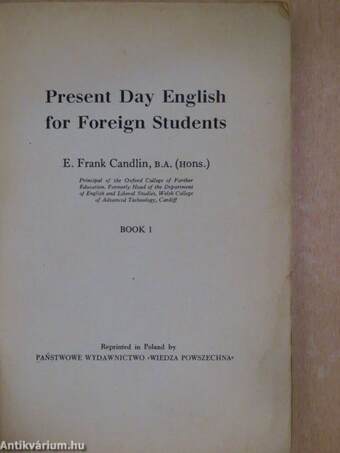 Present Day English for Foreign Students Book 1.