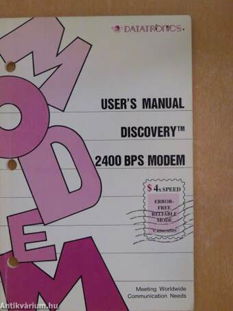 Discovery 2400 Bps Modem - User's Manual