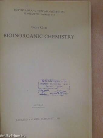 Bioinorganic Chemistry