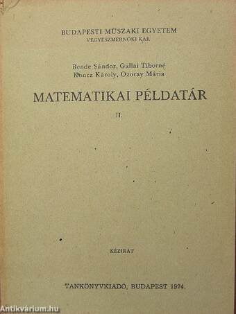 Matematikai példatár II.