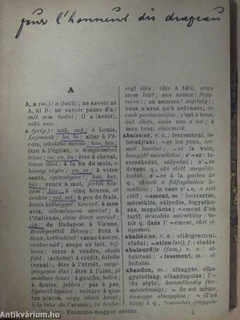 Francia és magyar zsebszótár/Magyar és francia zsebszótár I-II.