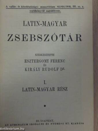 Latin-magyar zsebszótár I.