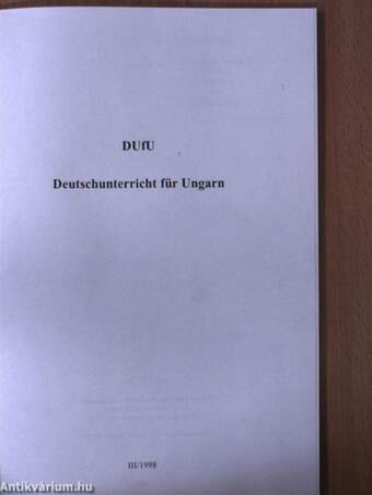 DUfU Deutschunterricht für Ungarn III/1998