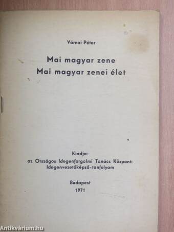 Mai magyar zene/Mai magyar zenei élet