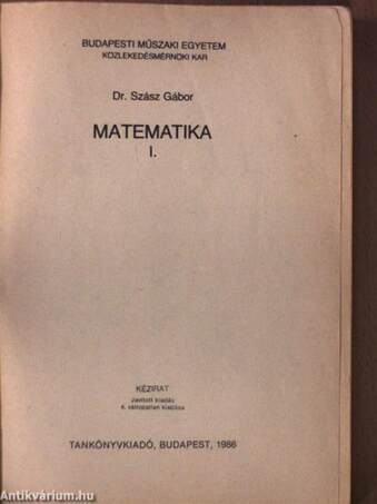 Matematika I.