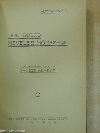 Don Bosco nevelési módszere