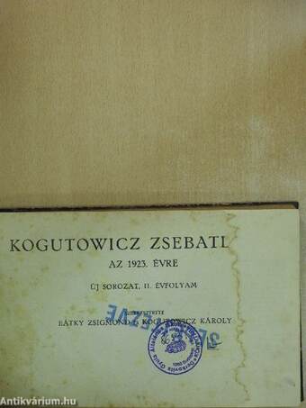 Kogutowicz zsebatlasza az 1923. évre