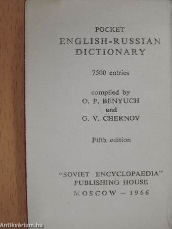 Pocket English-Russian Dictionary (minikönyv)