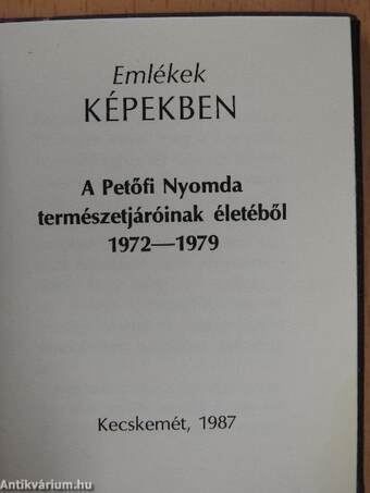 Emlékek képekben (minikönyv)