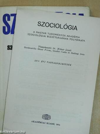 Szociológia 1973/1-4.