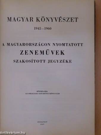 Magyar Könyvészet 1945-1960