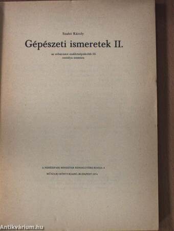 Gépészeti ismeretek II.