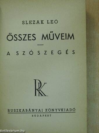 Összes műveim/A szószegés