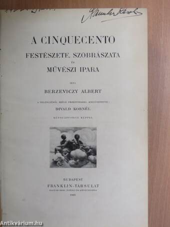 A cinquecento festészete, szobrászata és művészi ipara