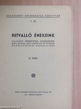 Hitvalló énekeink III.