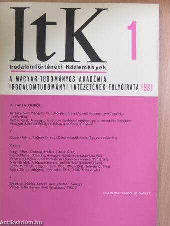 Irodalomtörténeti Közlemények 1981/1.