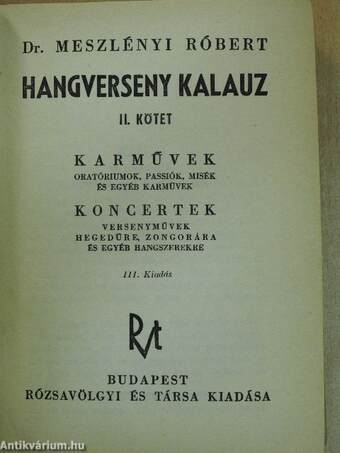 Hangverseny kalauz II.