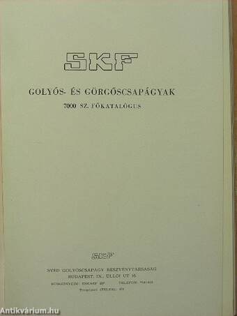 SKF Golyós- és görgőscsapágyak/7000 sz. Főkatalógus