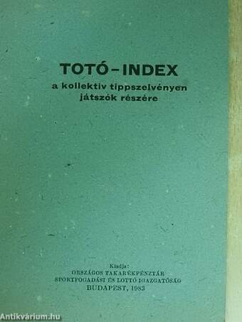 Totó-index a kollektív tippszelvényen játszók részére