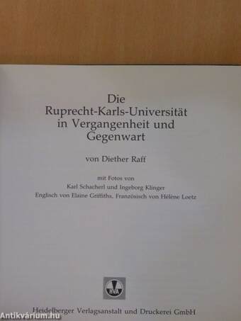 Die Ruprecht-Karls-Universität in Vergangenheit und Gegenwart