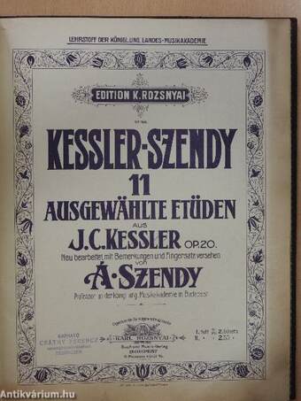 25 Klavier-Etüden von Adolf Jensen II./11 Ausgewählte Etüden I./60 válogatott tanulmány III./Fantasie/Balladen I.