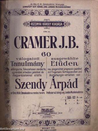 25 Klavier-Etüden von Adolf Jensen II./11 Ausgewählte Etüden I./60 válogatott tanulmány III./Fantasie/Balladen I.