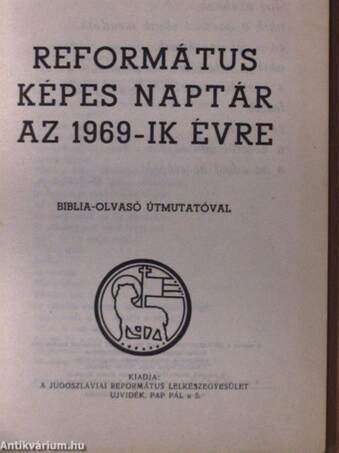 Református képes naptár az 1969-ik évre