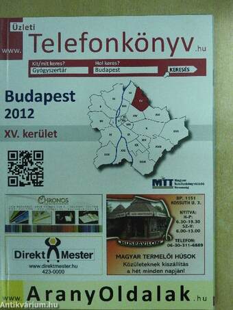 Üzleti telefonkönyv - Budapest XV. kerület 2012
