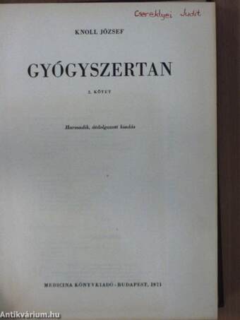 Gyógyszertan II. (töredék)