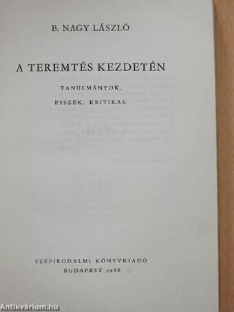 A teremtés kezdetén