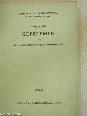 Gépelemek I.