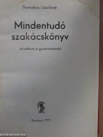 Mindentudó szakácskönyv