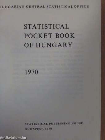 Statistical pocket book of Hungary 1970.