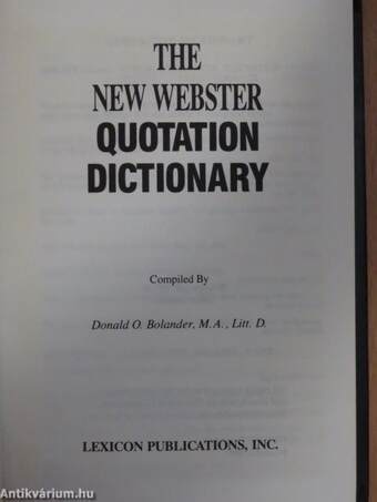 The New Webster's Quotation dictionary