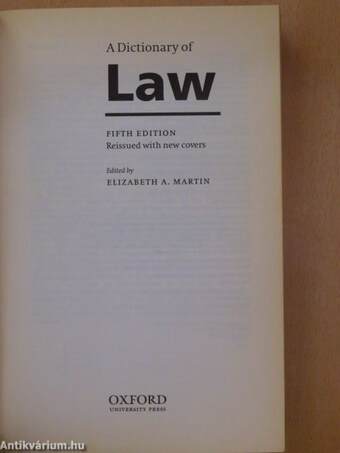 Oxford Dictionary of Law