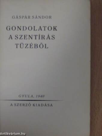 Gondolatok a Szentírás tüzéből